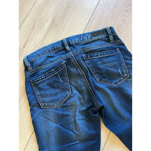BLANKNYC Distressed Blue Skinny Jeans Women Size 25 Ripped Knee Frayed Hem - Picture 7 of 8